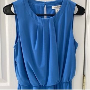NWOT White House Black Market blue jersey dress. Never worn. Size XS.